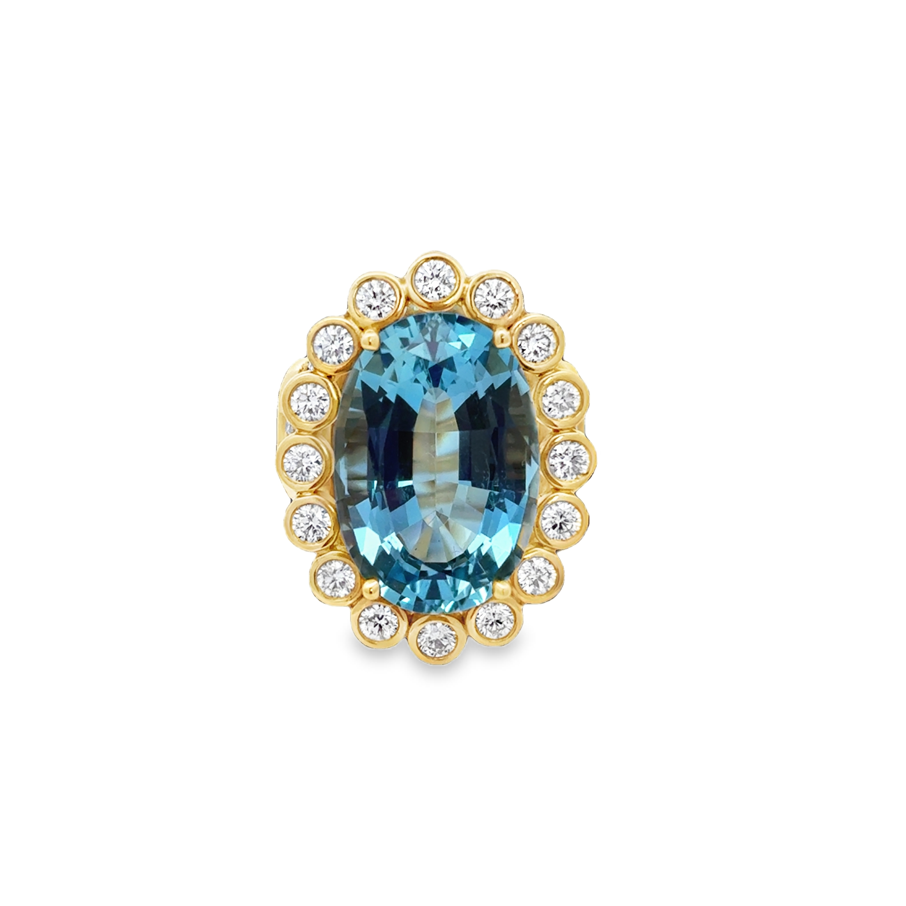 18K YG Aqua & Diamond Accent Easter Egg Ring by Erica Courtney Secondary image