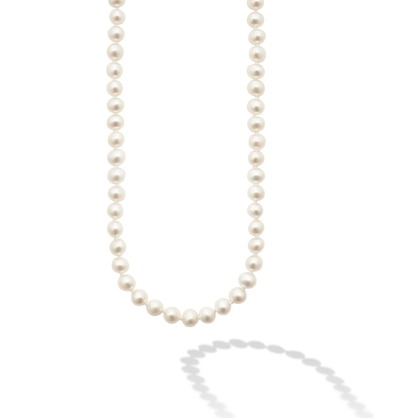 SS & 18K YG Luna 6mm Pearl Strand Necklace, 18"