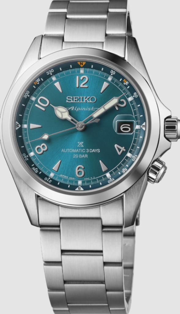 Seiko Prospex Luxe Alpinist with Turquoise Dial Model No. SPB503