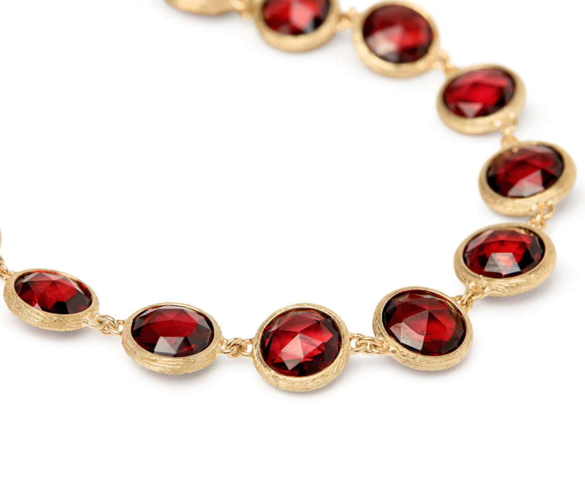 18K Yellow Gold Jaipur Bezel Set Garnet Bracelet by Marco Bicego Secondary image