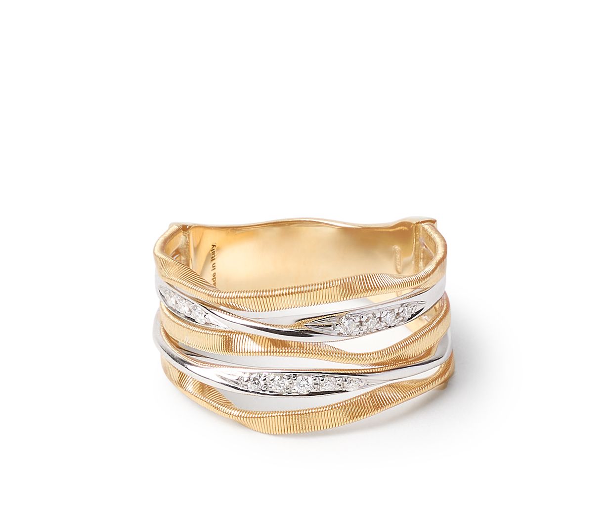 18K Y/WG Marrakech Onde 5-Strand Coil Ring with Diamonds by Marco Bicego Main image