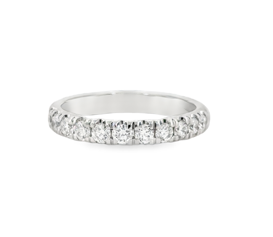 14K White Gold 3/4cttw Diamond Prong Set Wedding Band Main image