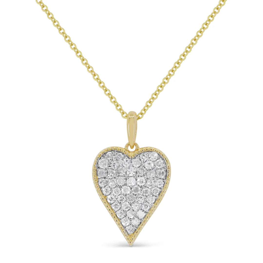 14K YG Pave Diamond Pendant Necklace