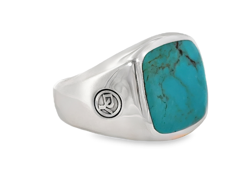 Sterling Silver David Yurman Turquoise Gents Signet Ring Secondary image