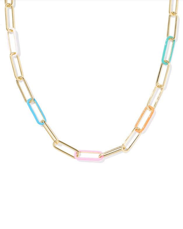 Ainsley Gold Plated Convertible Chain Necklace in Multi Mix by Kendra Scott Main image