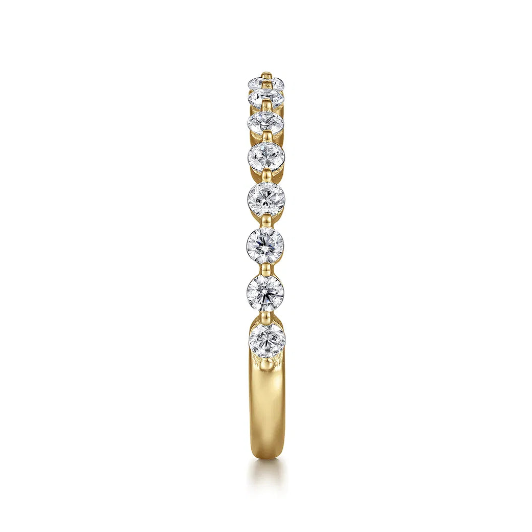 14K YG "Devinne" Single Prong 1/2cttw Diamond Anniversary Band by Gabriel NY