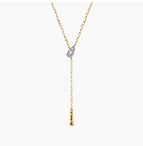 14K TT Bujukan Diamond Y Necklace .03cttw Dia by Gabriel NY Main image