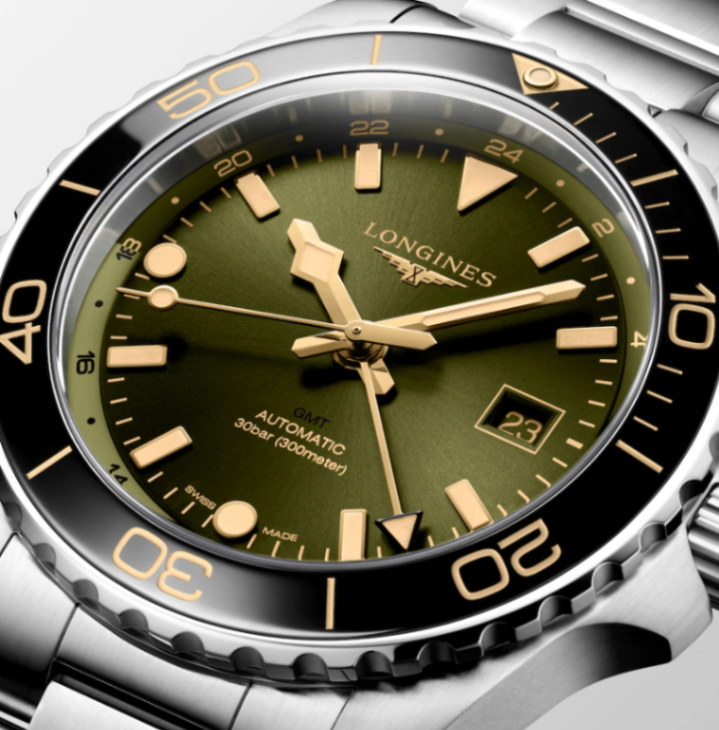 Longines HydroConquest GMT 43mm Watch with Green Dial