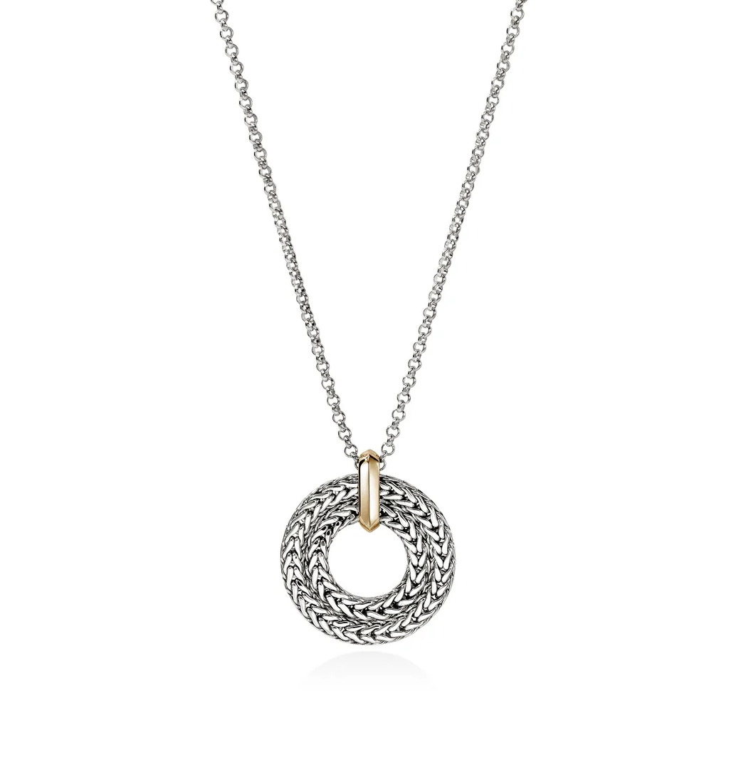 Sterling Silver & 14K Yellow Gold Icon Open Circle Pendant Necklace by John Hardy Main image