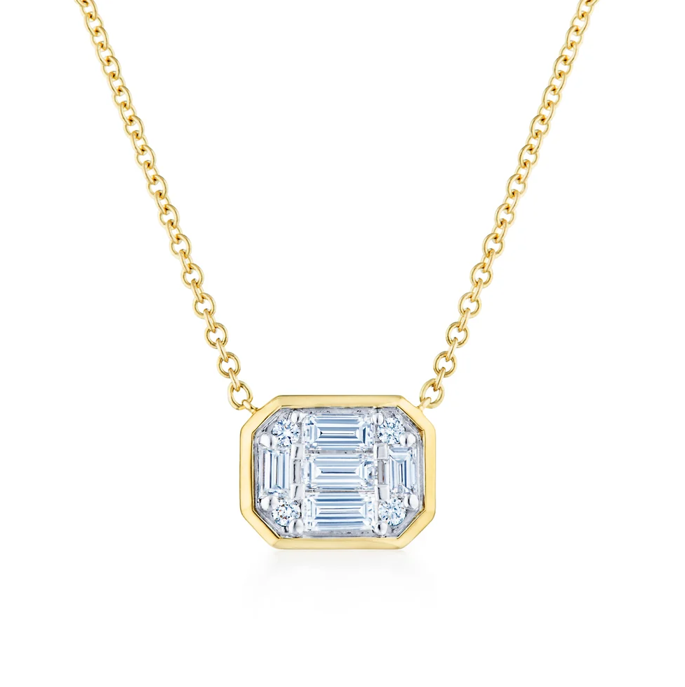 18K Yellow Gold Diamond Cluster Sunburst Pendant Necklace by KWIAT