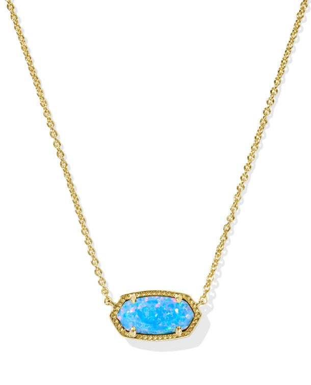 Gold Plated Elisa Necklace in Periwinkle Kyocera Opal by Kendra Scott