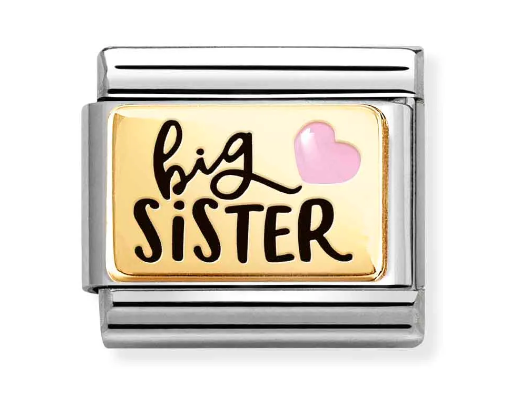 Stainless Steel & 18K Yellow Gold Big Sister Charm
