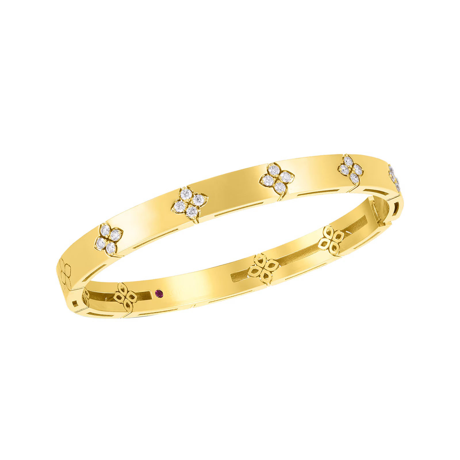 18K YG Diamond Love in Verona Bangle by Roberto Coin, Medium