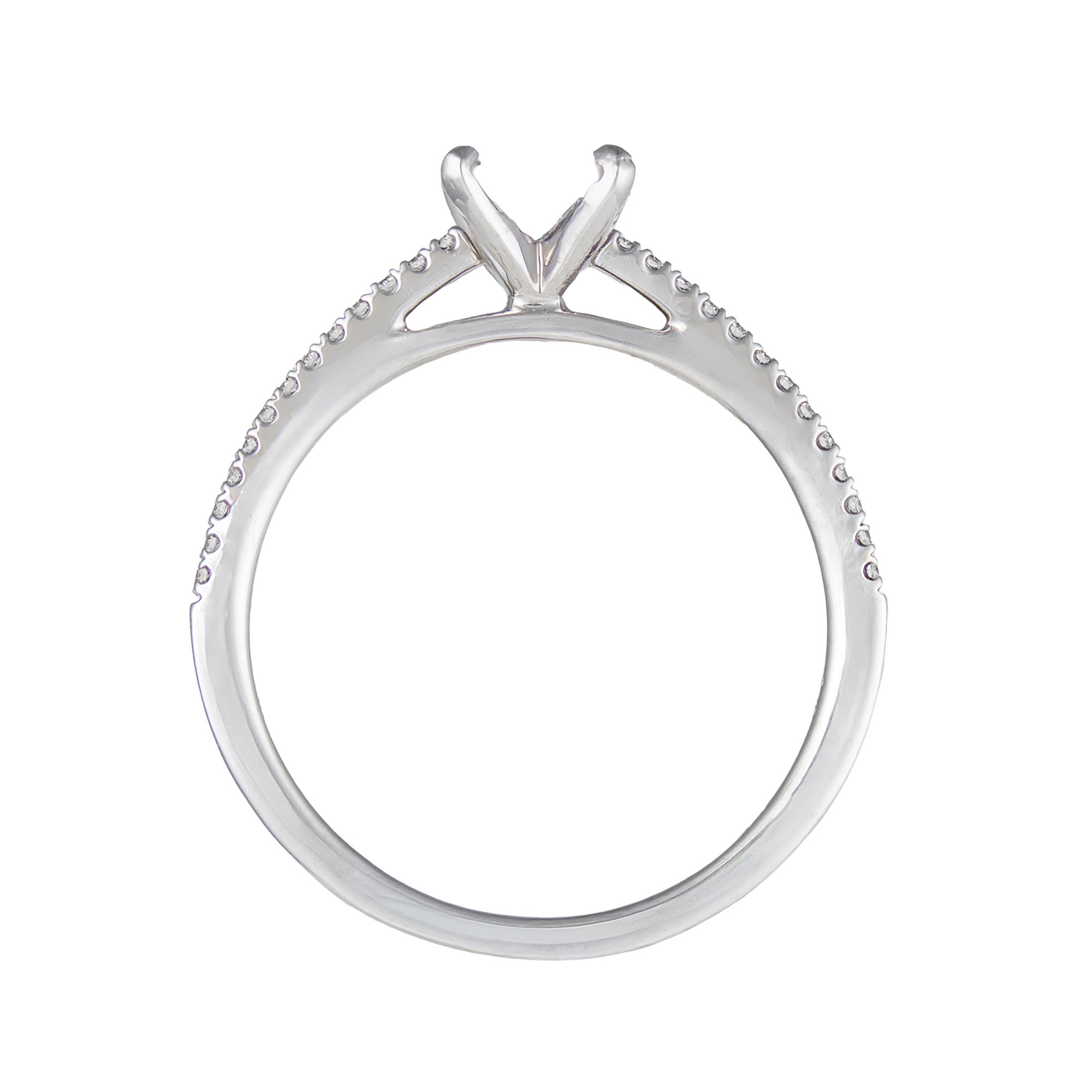 14K White Gold .13cttw Semi Mount by Diamonds Forever