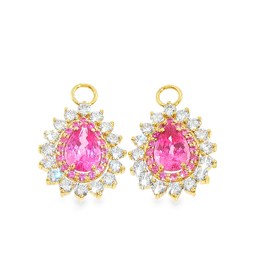 18K YG Pink Sapphire Haley Pear Shape Earrings Charms by Erica Courtney Main image