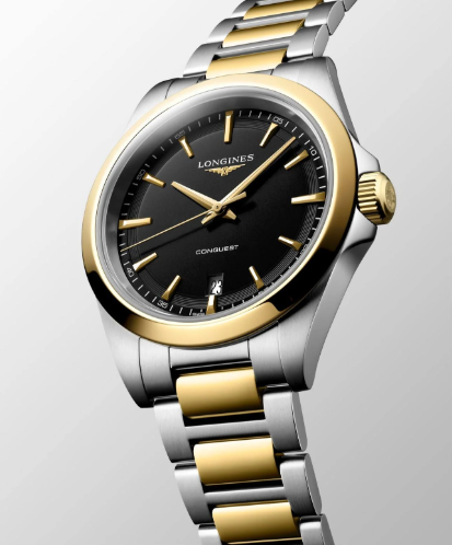 Longines Conquest 38mm Two-Tone Men's Watch with Black Dial