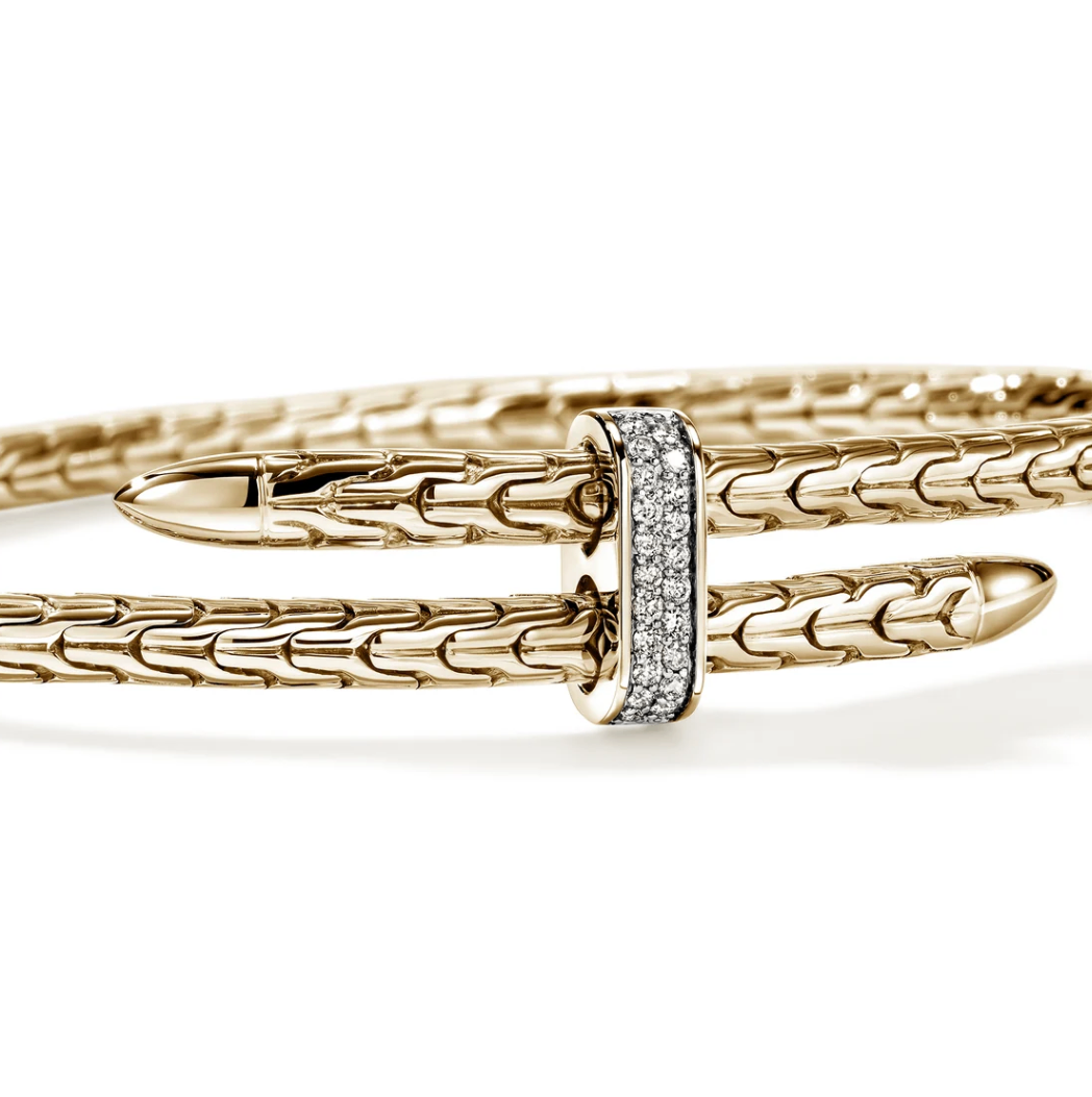 14K Yellow Gold Spear Flex Diamond Bangle by John Hardy Secondary image