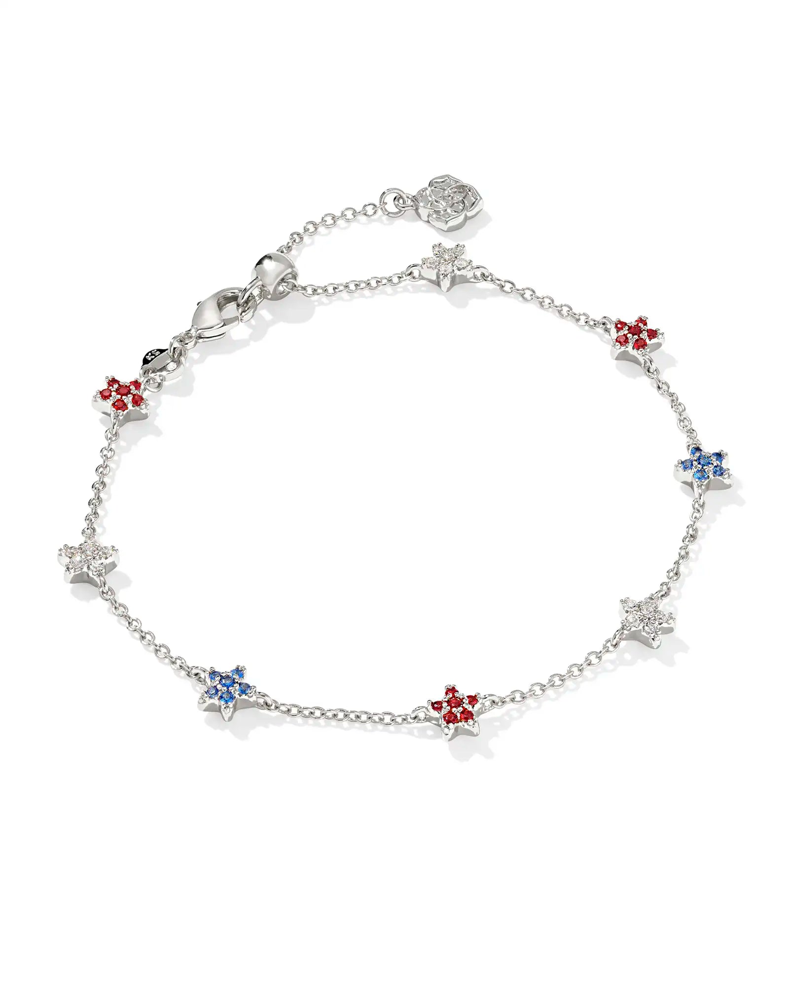 Sierra Rhodium Plated Star Necklace in Red White & Blue Crystal by Kendra Scott