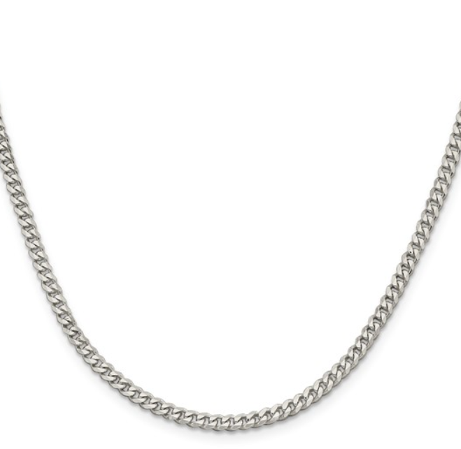 Sterling Silver Rhodium-Plated 3.4MM Curb Chain, 24" Main image