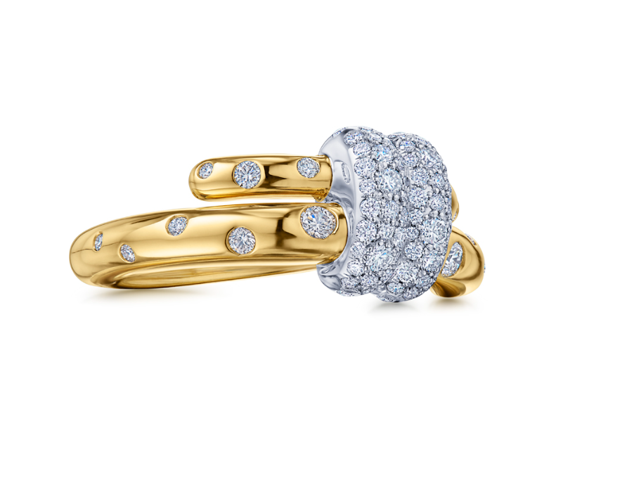 18K Two-Tone Cobblestone Buckle Diamond Ring by KWIAT Secondary image