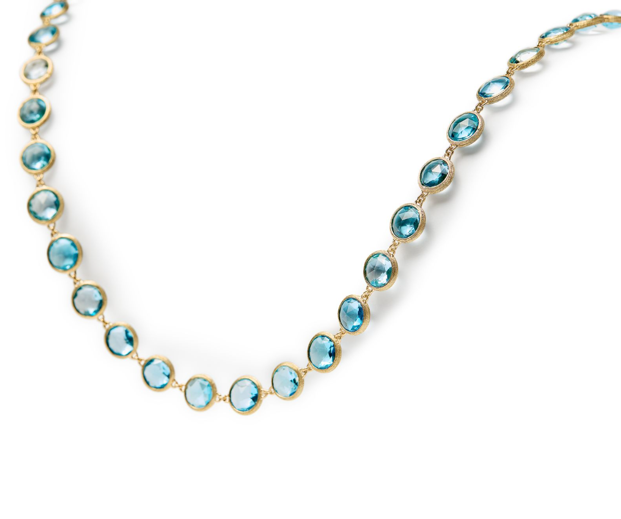 18K Yellow Gold Jaipur Bezel Set Blue Topaz Necklace by Marco Bicego Secondary image