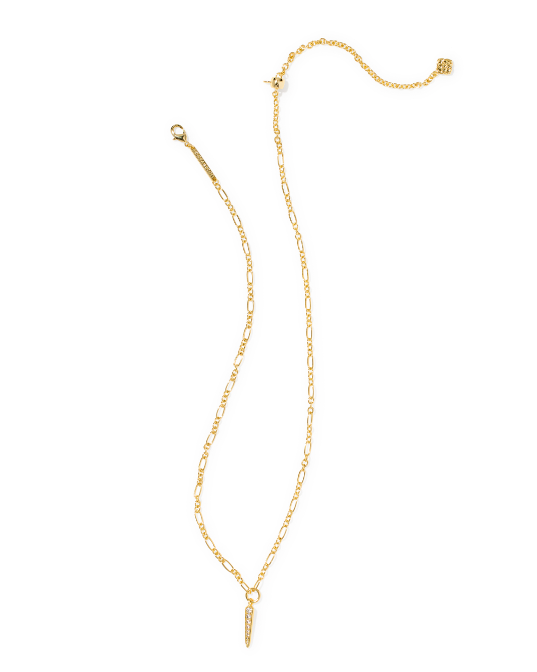 Gold Plated Short Pendant Necklace in White CZ by Kendra Scott Main image