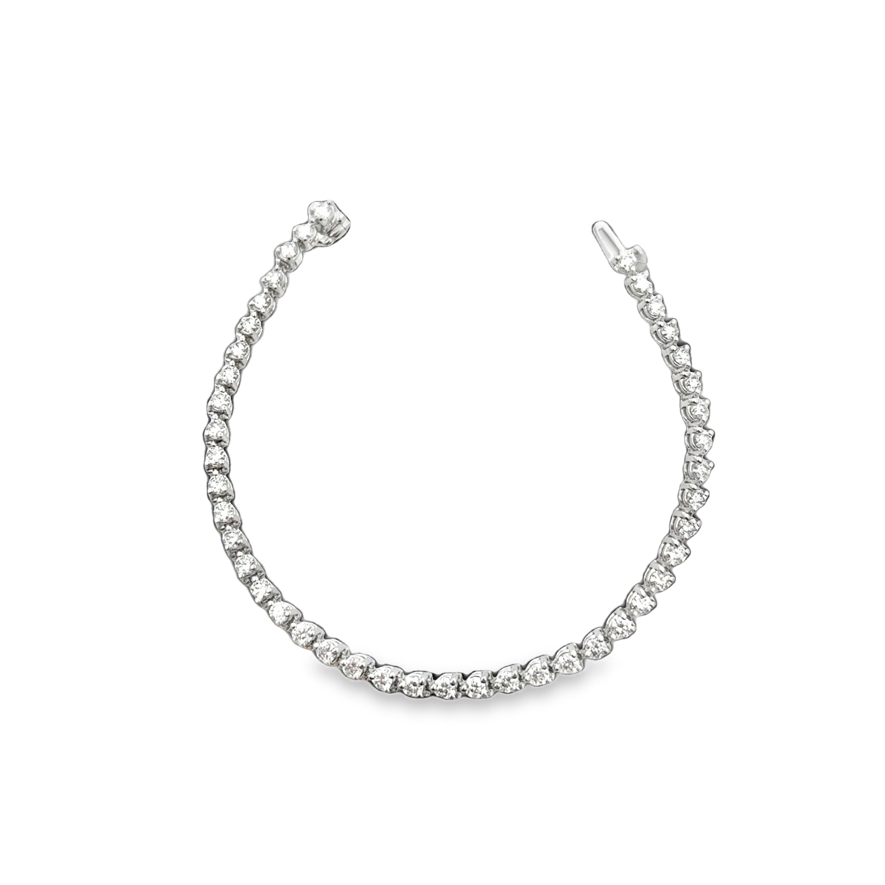 14K WG 3-Prong 3 3/4cttw Diamond Tennis Bracelet Main image