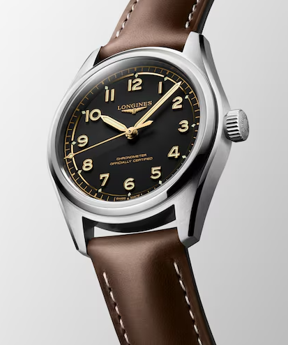 Longines Spirit Pilot 39mm Watch with  Black Dial & Leather Strap Secondary image