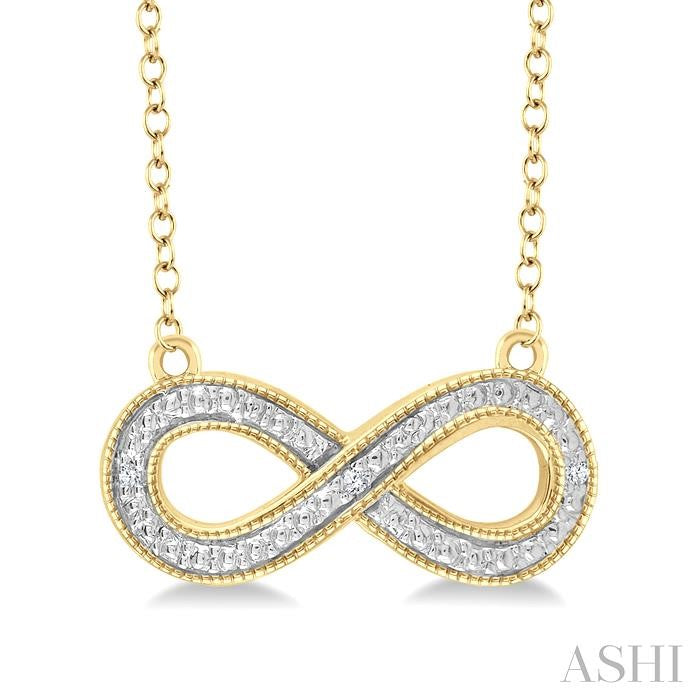 Sterling Silver Gold Vermeil Diamond Infinity Pendant Necklace Main image