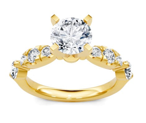 14K YG Alternating Size Round Semi-Mount by Imagine Bridal Secondary image