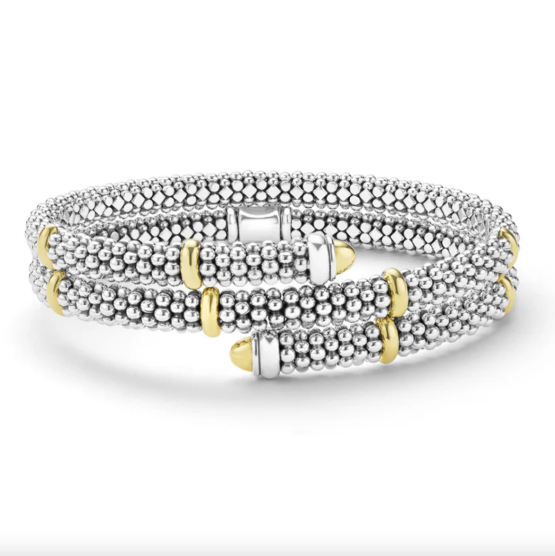 SS/18K Signature Caviar Two-Tone Versa Wrap Bracelet by LAGOS Main image