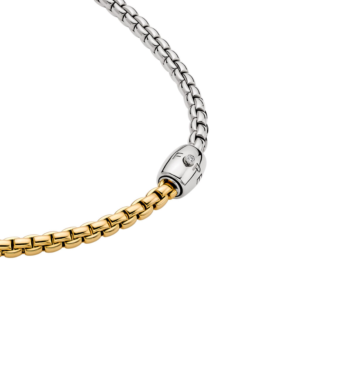 18K Yellow & White Gold Bicolor Eka Flex'It Necklace by FOPE Secondary image