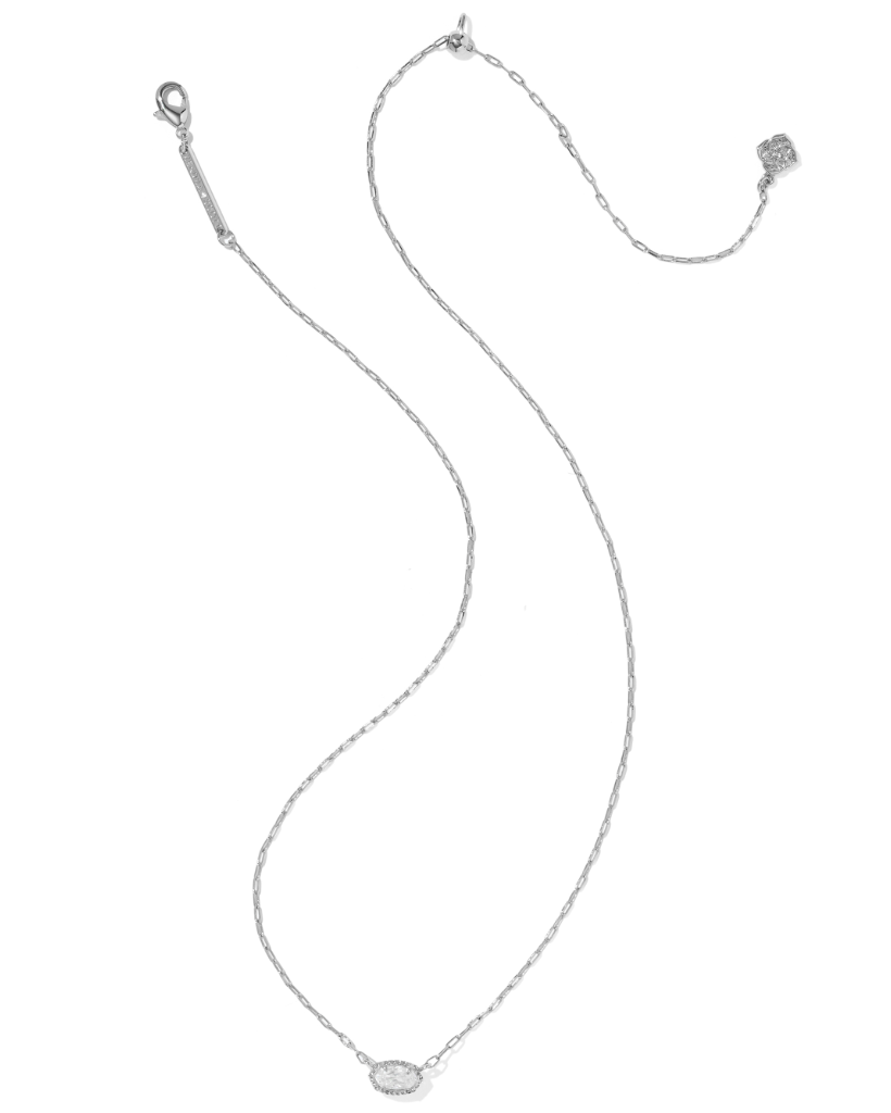 Mini Elisa Luxe Pendant Necklace in Silver White CZ by Kendra Scott Secondary image