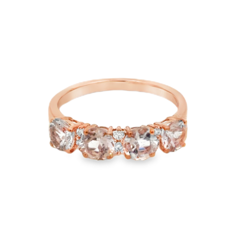 10K RG Morganite & Diamond Band *Estate Item Sold as is, Final Sale* Main image