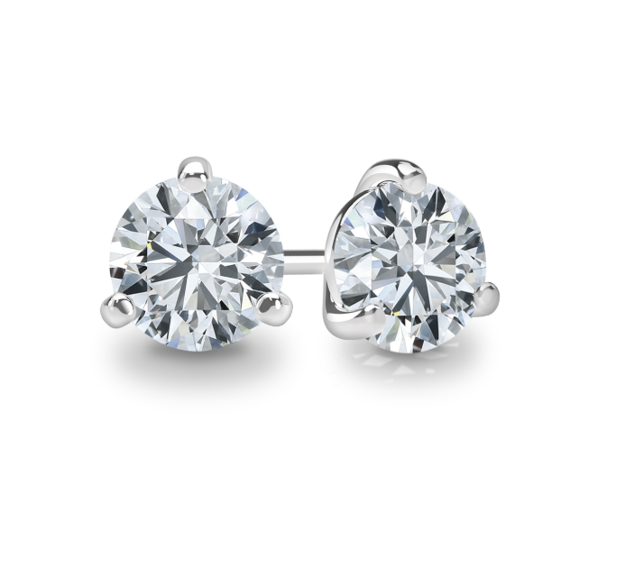 18K White Gold 2cttw Diamond Martini Studs