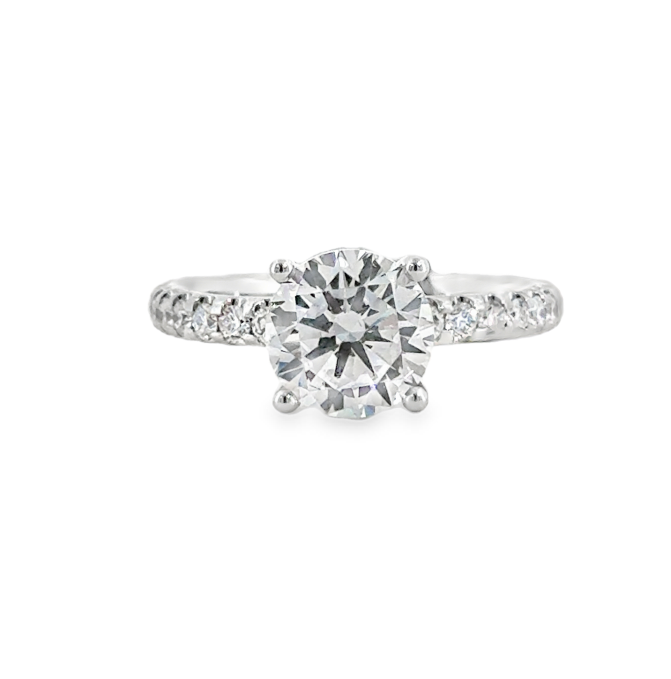 18K White Gold 1/3cttw Diamond Micro U-Prong Semi-Mount by Joshua J Main image
