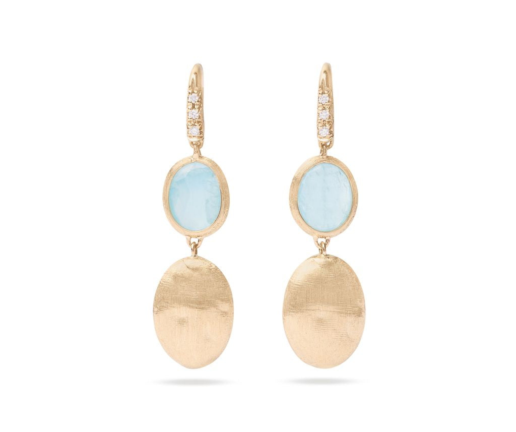 18K YG Siviglia Aquamarine, Gold & Diamond Accent Earrings by Marco Bicego Main image