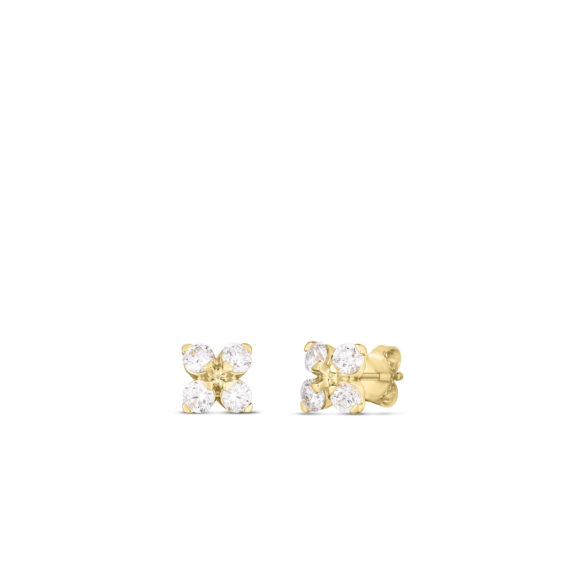 18K YG 1/2cttw Diamond Small Love in Verona Studs by Roberto Coin