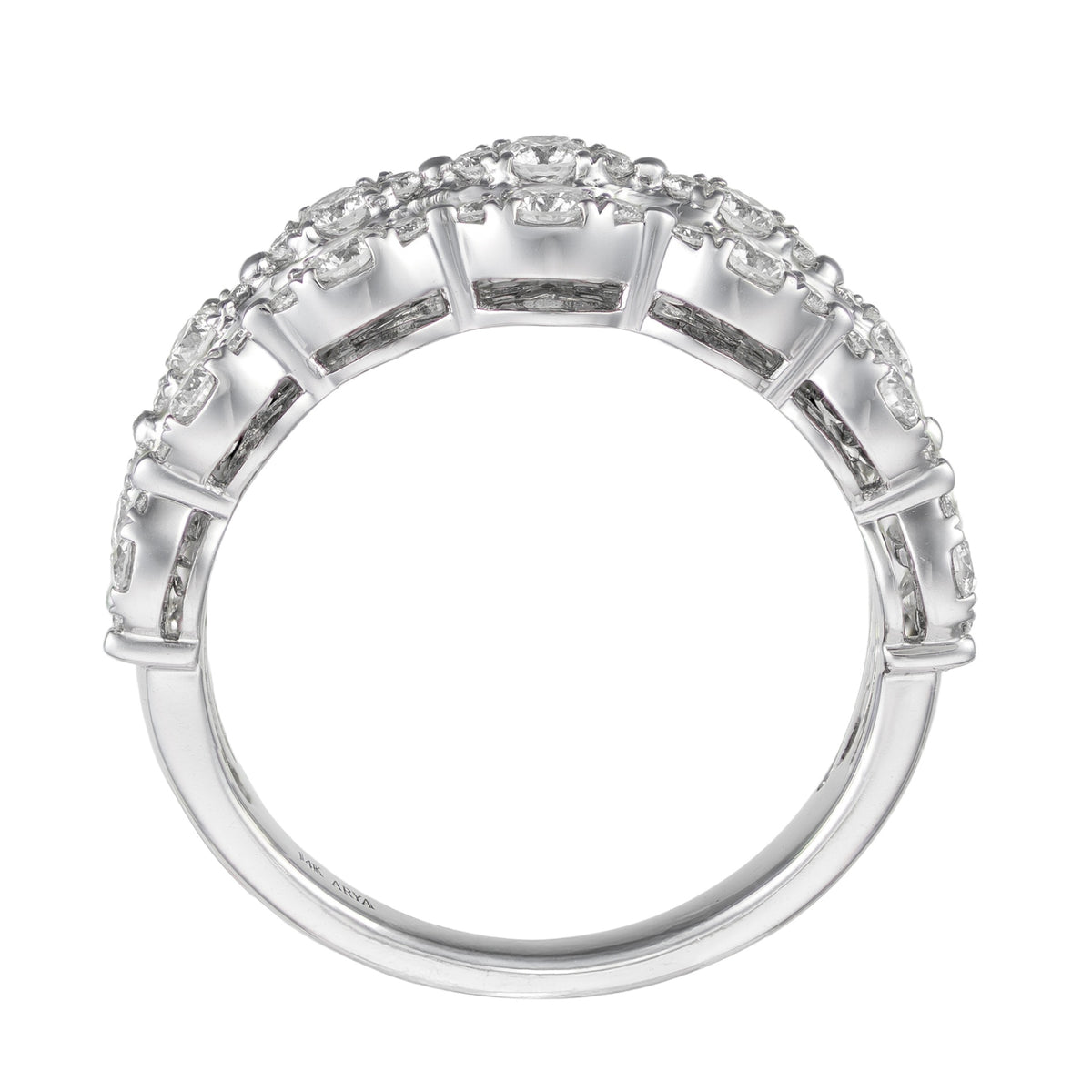 14K White Gold Diamond Baguette Scalloped Anniversary Band