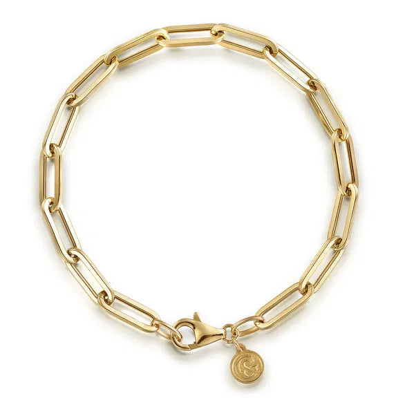 14K YG Hollow Paperclip Chain Bracelet by Gabriel NY Main image