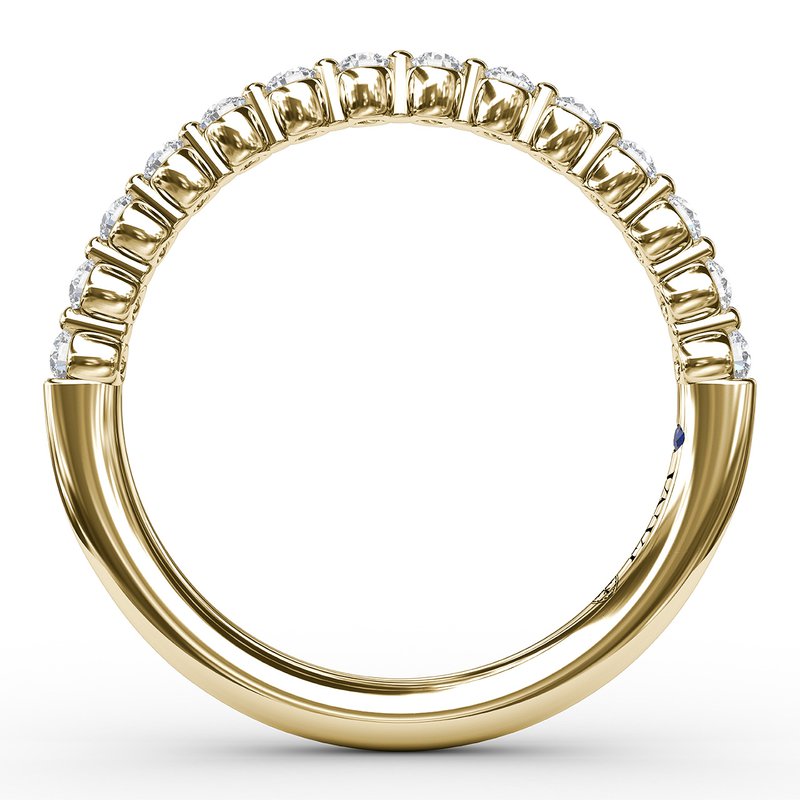 14K YG Diamond Single Shared Prong Wedding Band by Fana Secondary image