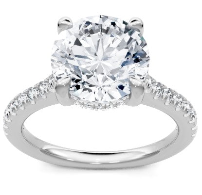 14K WG Round 1/3cttw Diamond Line & Hidden Halo Semi-Mount by Imagine Bridal