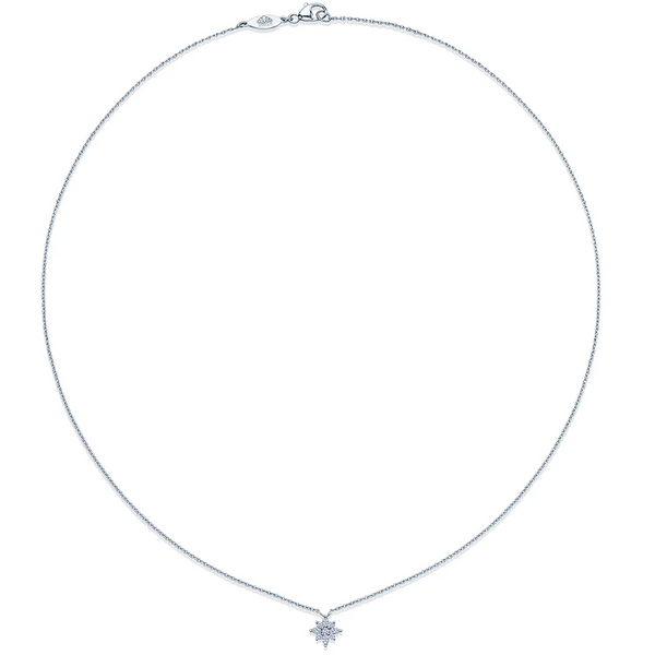 18K White Gold Petite Diamond Star Pendant Necklace by KWIAT