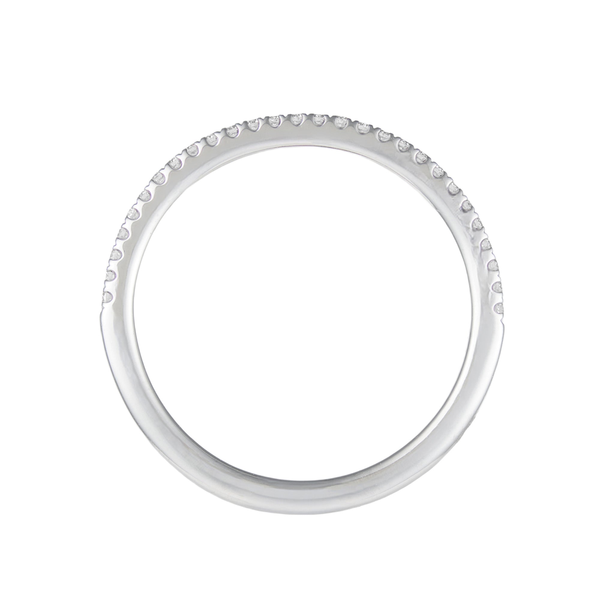 14K White Gold Petite Diamond Prong Set Wedding Band
