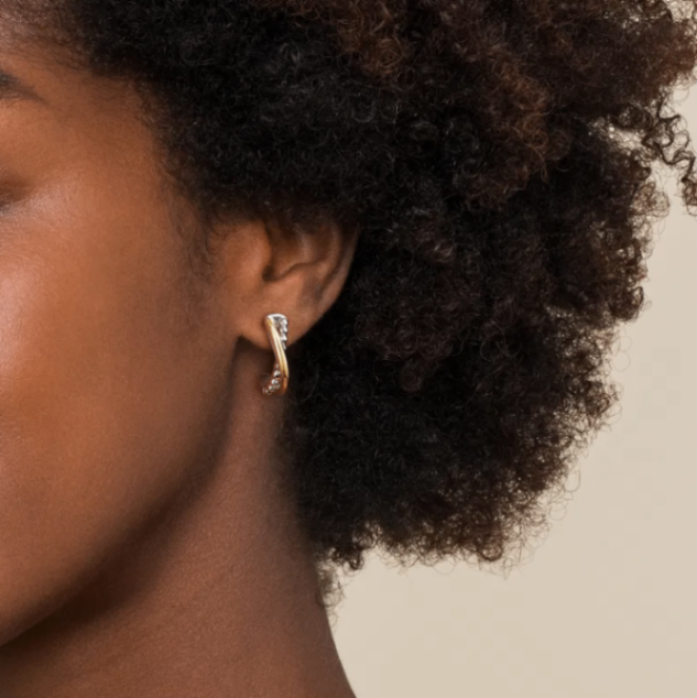 14KY & Sterling Silver Bujukan J-Hoops by Gabriel NY