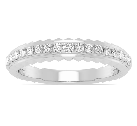 14K WG 1/2cttw Diamond Scalloped Band Main image
