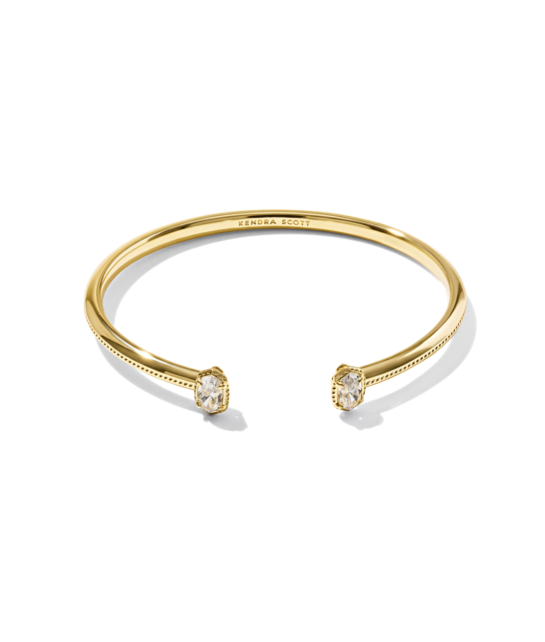 Gold Plated Mini Elton Luxe Bangle in White CZ by Kendra Scott Secondary image