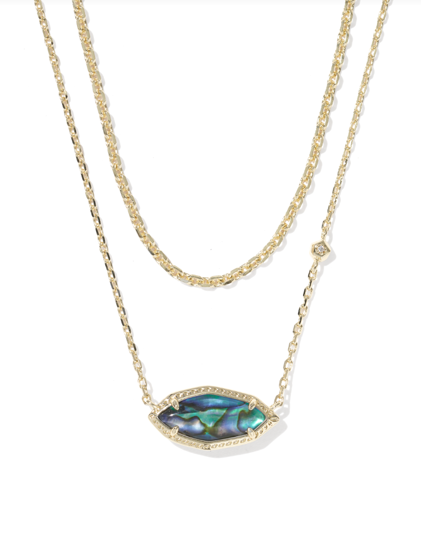 Gold Plated Ophelia Multi Strand Necklace in Abalone Shell by Kendra Scott Main image