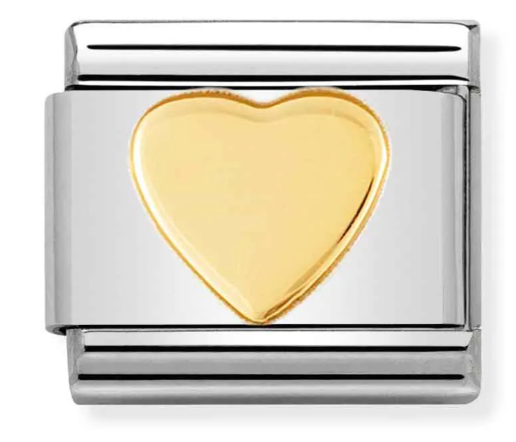 Stainless Steel & 18K Yellow Gold Single Heart Charm Main image