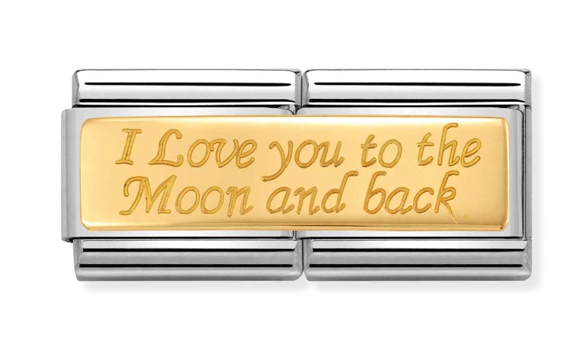 Stainless Steel & 18K Yellow Gold To the Moon & Back Double Charm